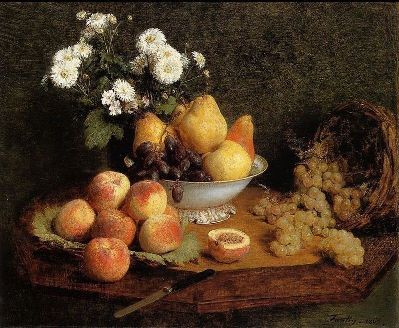 Henri Fantin-Latour Flowers and Fruit on a Table
